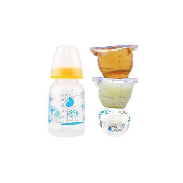 Reborn bottle - Reborn doll feeding set - Fake formula milk and apple juice, putty pacifier - Elephant