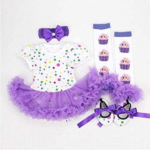 Reborn doll clothes - Purple dot tutu dress